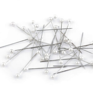Gombostü gyöngyházfejü fehér 38*0,6mm 80db/doboz