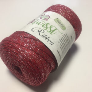 RIBBON LUREX szalag fonal col.30 bordó/arany