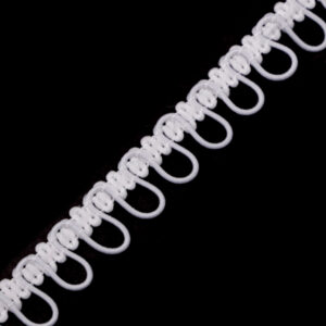 510673 Paszomány rugalmas gomblyukas 15mm 9 t. fehér
